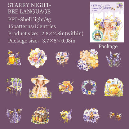 StarryNightBeeLanguage-Stickers-Scrapbooking