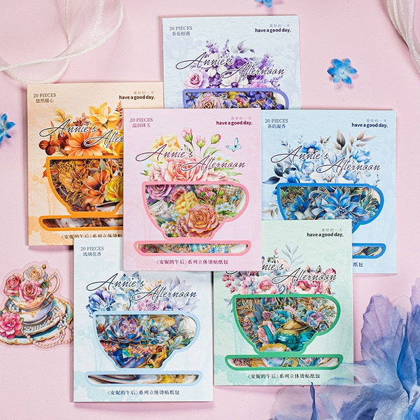 Stereo Stamping Flower Stickers