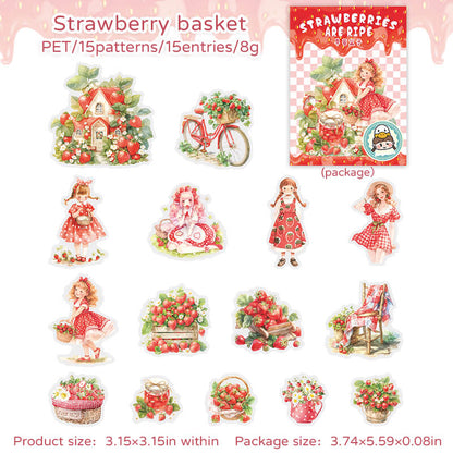 Strawberry themed stickers