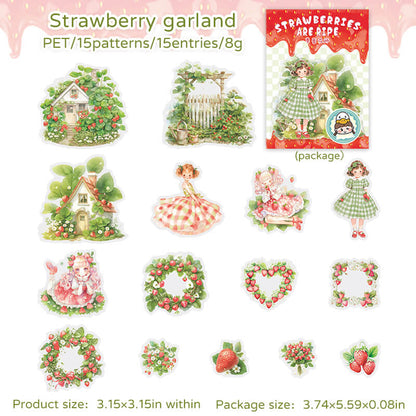 Strawberry themed stickers