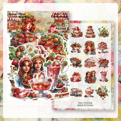     Strawberrycake-Stickers-Scrapbooking