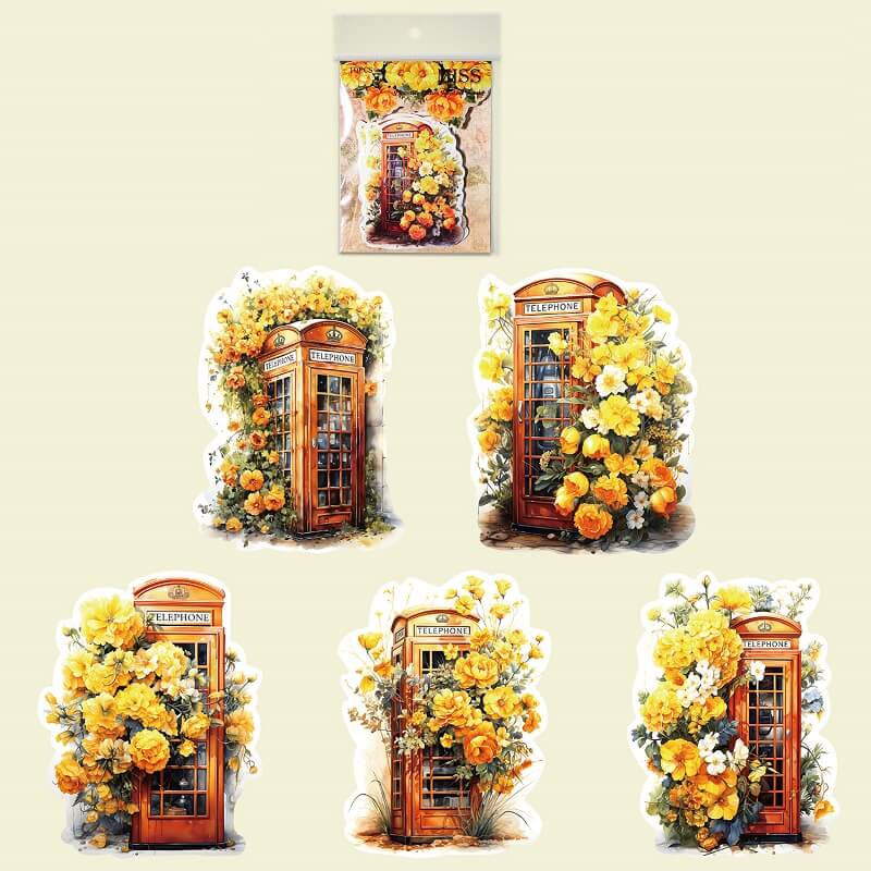 Flower Season Phone Booth Stickers