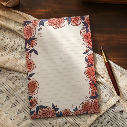 Vintage Rose Flower memo pad