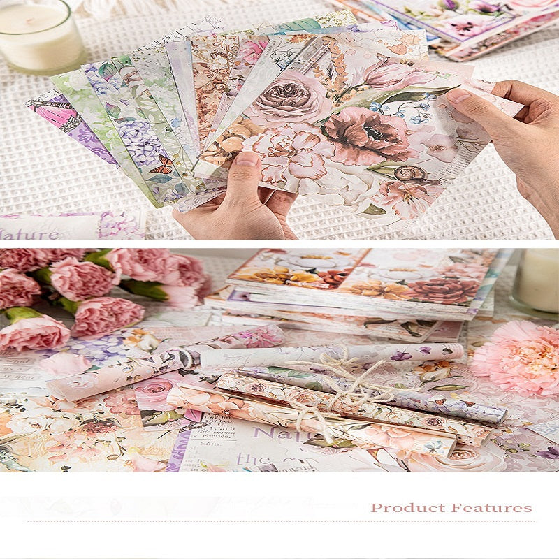 Romantic Flower Sea scrapbook with paper