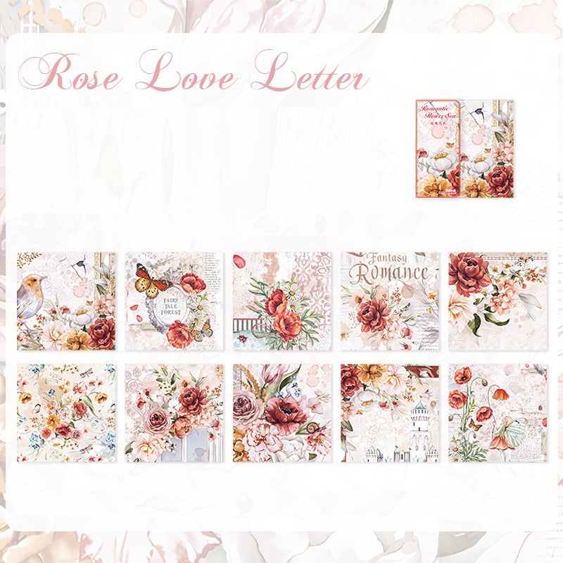 Romantic Flower Sea scrapbook with paper