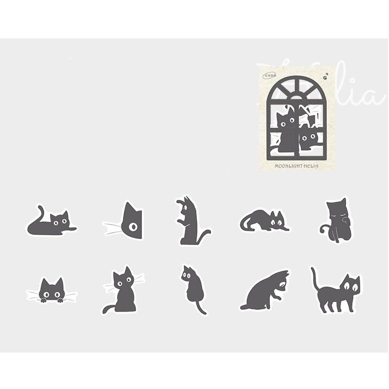 Cat silhouette ledger sticker