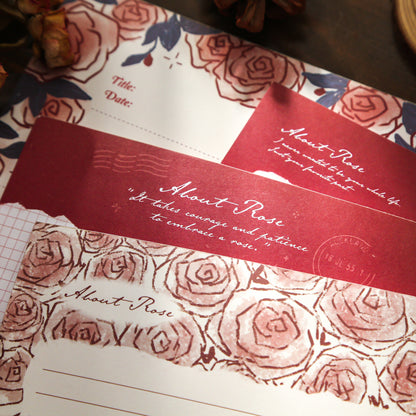 Vintage Rose Flower memo pad