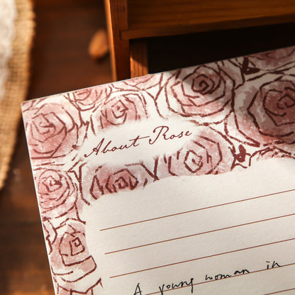 Vintage Rose Flower memo pad