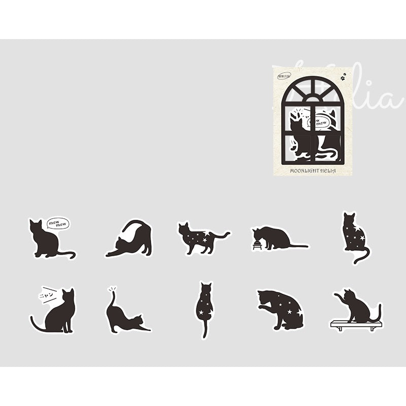 Cat silhouette ledger sticker