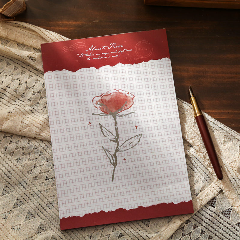 Vintage Rose Flower memo pad