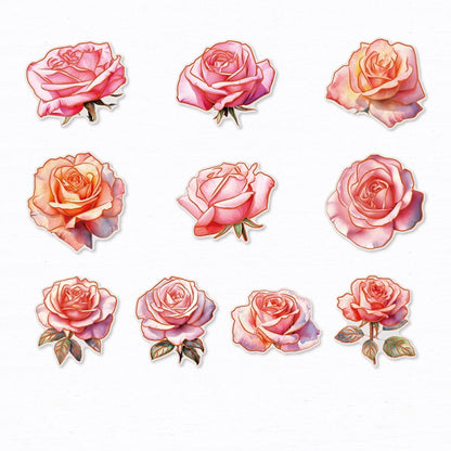 Stamping Rose Stickers