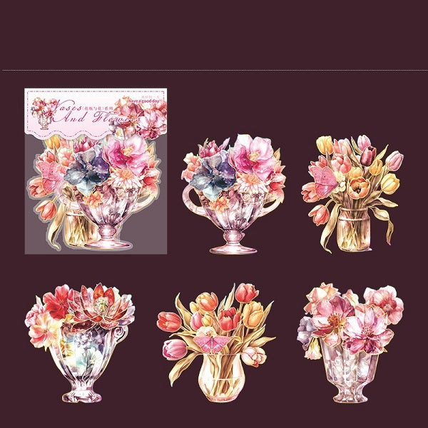 Vase and Flower Series Stickers