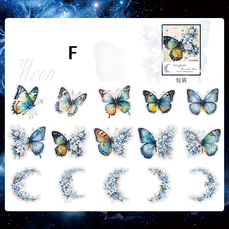 Butterfly of the Stars and Moon Sticker