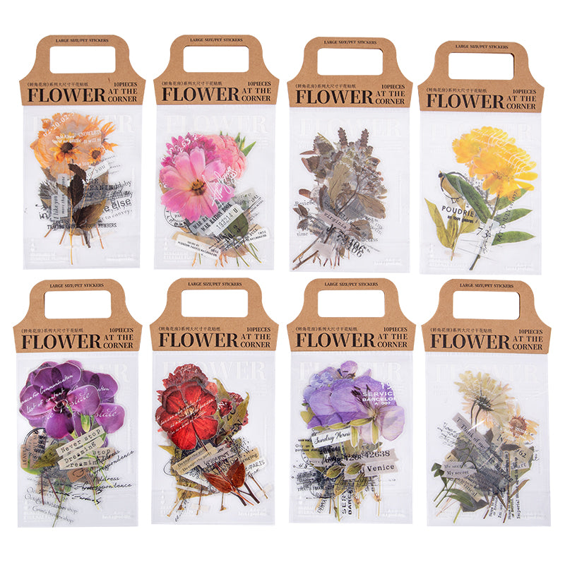 Dry flower stickers
